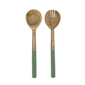 Cuchara para Ensalada de Madera de Mango con Mango de Resina, Diseño Moderno, para Uso en el Hogar, Hoteles y Restaurantes, Juego de Utensilios de Cocina - Product Image 1