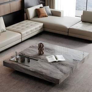 Mesa de centro de lujo con tapa de mármol y patas de metal - Product Image 3