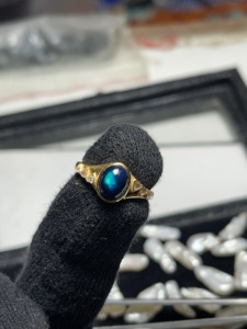 18K Gold Opal Diamond Ring: October Birthstone Fire Opal Ring <b>Silver</b> Ring, Ethiopian Opal Ring Genuine Opal Ring - Product Image 3