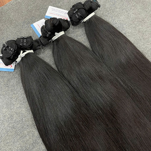 Cabello Humano Vietnamita Virgen, Doble Trama a Máquina, Liso Natural, Doble Extracción, Sedoso y Suave, Sin Enredos, Sin Caída, Listo para Enviar - Product Image 3