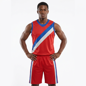 Conjunto de Uniforme de Baloncesto Personalizado para Hombre – Camiseta sin Mangas y Pantalones Cortos Rojos, Azules y Blancos, Ropa Deportiva para Entrenamiento de Equipos, Venta al por Mayor - Product Image 6