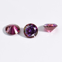 Piedras Sueltas de Moissanita Rojo Púrpura VVS de Alta Calidad, Redondas de 3-9 mm, Gemas Sintéticas Cultivadas, Venta al por Mayor en Stock