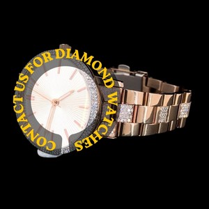 Reloj de Pulsera Elegante para Mujer con Correa de Acero Inoxidable en Oro Rosa, Esfera Blanca Redonda, Diamante Moissanita y Movimiento de Cuarzo - Product Image 3