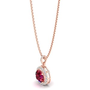 REYES Factory Direct Sale 925 Sterling <b>Silver</b> Moissanite Jewelry Round Brilliant Cut 2.73 Carat Ruby Gemstone Pendant <b>Necklaces</b> - Product Image 3
