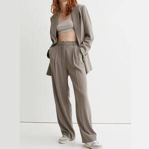 Pantalon droit taille mi-haute, séchage rapide, respirant, coupe classique, décontracté, hiver, 100% coton, sport - Product Image 6