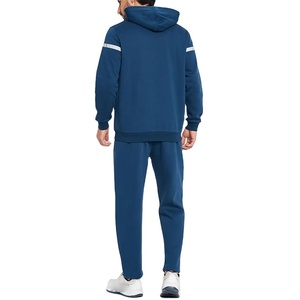 Men's Navy Blue <b>White</b> Solid Winter Casual Hooded Fleece Full Sleeve Elastic Waist Breathable Quick Dry Eco-Friendly <b>Joggers</b> Side - Product Image 3