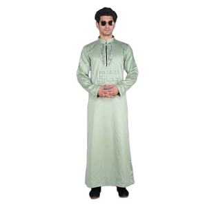 Tela importada de seda transpirable Jubba Thobe musulmana tradicional de diseñador para bodas - Product Image 1