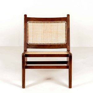 เก้าอี้พักผ่อนสไตล์ Pierre Jeanneret แบบขายส่ง โครงไม้เนื้อแข็งรูปตัว Z พร้อมงานสานหวายธรรมชาติ สำหรับห้องนั่งเล่น - Product Image 2