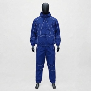 Conjunto Deportivo Cortavientos 2 en 1 para Hombre, Azul Rey, 100% Nailon, Chaqueta con Capucha y Cremallera Completa, Pantalones Deportivos a Juego, Ligero y Reflectante - Product Image 1