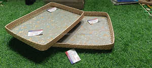 Juego de bandeja de dulces y postres de caña de ratán artesanal con Incrustaciones de nácar perfecto para bodas y celebraciones festivas de Eid Ramadán - Product Image 2