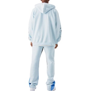 ชุดวอร์มมีซิปสำหรับผู้ชายชุดวอร์มผ้าฝ้าย100% แขนระบายมีซิปใหม่ - Product Image 2