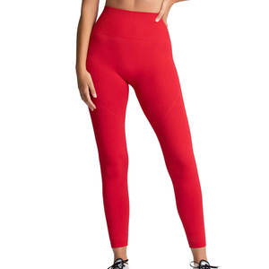 Conjunto Deportivo para Mujer con Logotipo Personalizado, Conjunto de Yoga Rojo sin Costuras, Leggings de Compresión, Sujetador Deportivo, 2 Piezas, Ropa Deportiva para Gimnasio - Product Image 5