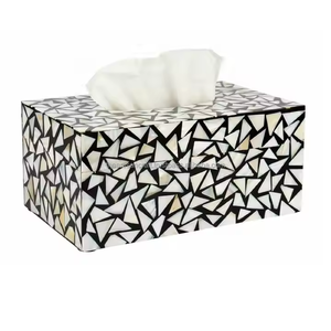 Caja de Pañuelos Decorativa de Diseño Moderno con Incrustaciones de Hueso, Estilo Clásico Ecológico, Hecha a Mano, Dispensador de Servilletas para el Hogar y Hoteles - Product Image 4