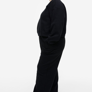Pantalon de survêtement crème coupe décontractée avec poignets élastiques, 60% coton 40% polyester - Product Image 4