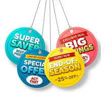 Panneau publicitaire suspendu en PVC, double face, pour promotion de vente au détail, affichage de signalisation, panneau de marketing au plafond, durable, installation facile