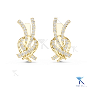 Brilliant Round Cut Lab Grown Filled Diamond in 14K Solid Gold Luxury Floral Cluster <b>Stud</b> <b>Earrings</b> Secure Screw Backs Wedding - Product Image 1