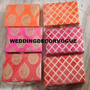 Handcrafted Money <b>Box</b> Favour <b>Box</b> with Golden Embroidery Elegant <b>Wedding</b> Return Gift Decorative Keepsake <b>Box</b> - Product Image 3