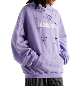 Sudadera con capucha para hombre, con cremallera, 100% algodón, de invierno, con hombros caídos, efecto desgastado en las mangas, con impresión de logotipo personalizado profesional. - Product Image 1