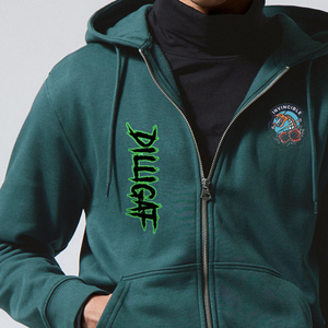 Sweat-shirt à capuche vert foncé pour homme, coupe classique, en molleton de coton, décontracté, hiver, poche brodée - Product Image 2