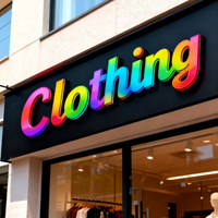 Enseigne LED RGB personnalisée pour boutique de vêtements, lettres publicitaires 3D, enseigne lumineuse extérieure, logo lumineux pour signalétique de nom d'entreprise