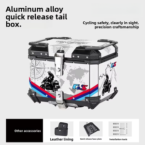 Baúl Trasero <span class=keywords><strong>para</strong></span> Motocicleta, Impermeable, de Aluminio, de 36L, 45L, 55L, 65L, Suministro de Fábrica - Product Image 2