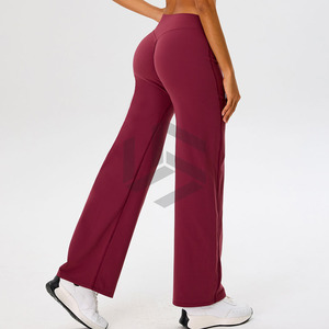 Hot Sale Women's Lightweight Yoga Pants Quick-Drying High Waist Hip Lift Breathable Spandex/Nylon Solid <b>Pattern</b> Yoga Leggings - Product Image 4