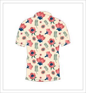 เสื้อโปโลผู้ชายสีครีมพิมพ์ลายดอกไม้แขนสั้นลำลองแฟชั่นฤดูร้อนเสื้อโปโลกอล์ฟ - Product Image 5