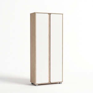 Modern 25_0135 Wooden Tall High Capacity 2-Door Shoe <b>Cabinet</b> Curved <b>Corner</b> Panel Entryway Organizer Freestanding <b>Storage</b> 24-35 - Product Image 2