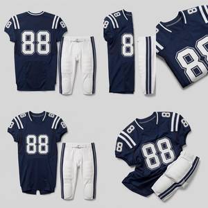 Ensemble Maillot et Short de Football Américain Style Pro Personnalisé – 100% Polyester Séchage Rapide, Col en V, Manches Courtes pour l'Entraînement - Product Image 5