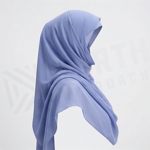 Women Solid Color Chiffon Hijab Breathable Daily Wear Islamic Scarf Shawl - Product Image 3