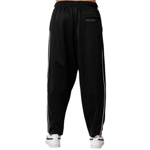 Pantalon de survêtement streetwear personnalisé pour homme, coupe ample à jambe large, avec passepoil latéral, taille à cordon de serrage et ourlet ouvert, Fournisseur d'usine de vêtements OEM - Product Image 2
