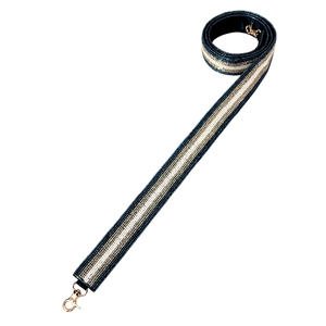 Correa de Bolso Deportiva de Algodón con Rayas Negras y Doradas, Hecha a Mano, con Cuentas, Accesorio de Moda para el Día del Partido, Personalizable - Product Image 6