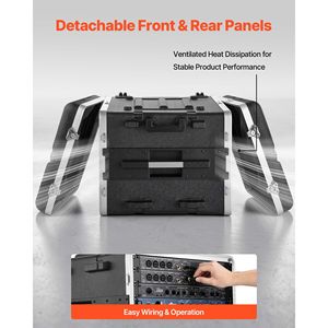 Case Rack Server 8U con Ruote, Profondità 19 Pollici, Struttura in ABS con Maniglia Retrattile - Product Image 3