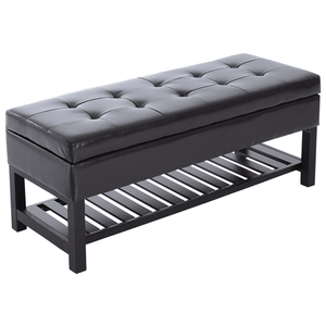 Contemporary Modern Storage Ottoman <b>Bench</b> Velvet and <b>Wood</b> with Leather for Home Kitchen Hotel Entry Bedroom Furniture - Product Image 4