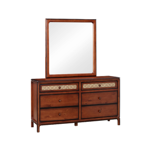 Juego de Muebles para Dormitorio, Embalaje Estándar, Vietnam, Calidad Superior, LAYTON, Cómoda Moderna de Madera Maciza con 6 Cajones y Espejo - Product Image 4