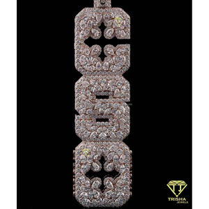 Colgante de Lujo con Letra CSO, con Diamantes Moissanite VVS en Corte Pera y Redondo, Chapado en Oro sobre Plata de Ley 925, Joyería Hip Hop - Product Image 2