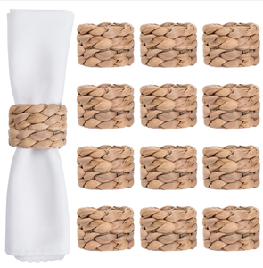 Anneaux de serviette écologiques en rotin naturel tressé avec boucle à nœud pour fêtes – Vente rapide Vietnam 2025 - Product Image 1