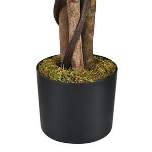 Albero di Ficus Artificiale da 120 cm per il Capodanno Cinese con Tronchi Multipli e Foglie Verdi in PEVA/Poliestere - Product Image 6