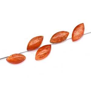 Lot de 3 cabochons marquise 6 mm en pierre de soleil naturelle, dos plat, calibrés, pour la fabrication de bijoux, vente en gros - Product Image 3