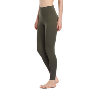 Leggings Deportivos de Cintura Alta para Mujer, de Color Sólido, Secado Rápido, Sin Costuras, de Spandex/Nailon, para Entrenamiento y Fitness - Product Image 2