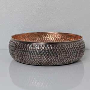Hand Hammered Copper Vessel Sink 13 Inch <b>Round</b> Bathroom Vanity Bowl Handmade Copper Wash <b>Basin</b> For Modern Home Hotel Bathroom - Product Image 1