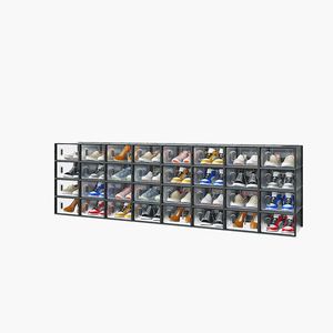 Small Size Black Plastic Mesh <b>Shoe</b> <b>Storage</b> Box 32PCS 332314cm Clear Design Style Freely Combinable Organizer - Product Image 4