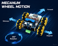 Kit Robot Intelligent 4x4 à Roues Mecanum, Voiture Robotique Omnidirectionnelle à 360 Degrés, Évitement d'Obstacles, Caméra FPV, Télécommande, STEM