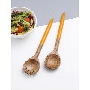 Handmade bamboo salad <b>server</b> set natural wooden serving tools for pasta salad fruit and kitchen accessories use - Product Image 4
