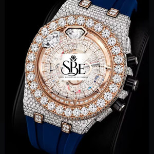นาฬิกาข้อมือดีไซน์หรูสำหรับผู้ชาย ระบบควอตซ์ ETA Caliber รุ่นลิมิเต็ดอิดิชั่น ตัวเรือนสแตนเลสสตีล สไตล์ฮิปฮอป ประดับเพชรโมอิสซาไนต์ - Product Image 3