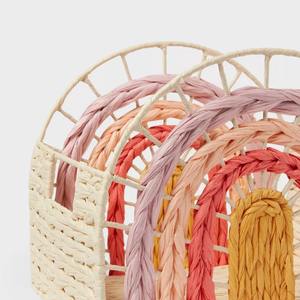 ตะกร้าเก็บหนังสือเด็กสีรุ้ง ตะกร้าเก็บของทำมือจากวัสดุธรรมชาติ ขายส่ง เป็นมิตรกับสิ่งแวดล้อม ผลิตในเวียดนาม - Product Image 2