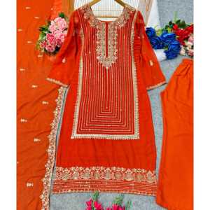 Belle fête porter haut bas Dupatta ensemble pour femmes - Product Image 1