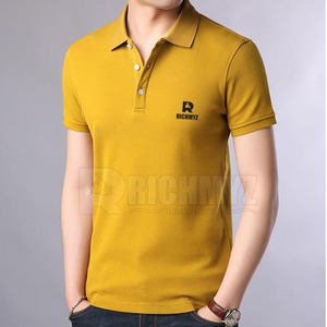 Logo brodé personnalisé pour chemises en polyester/coton à manches courtes, respirantes, vintage, grandes tailles, pour le golf et les sports masculins - Product Image 2