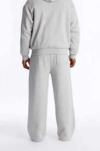 Pantalon de survêtement gris en molleton pour homme, taille élastique, décontracté, avec poches latérales, respirant, tricoté, pour l'automne - Product Image 5