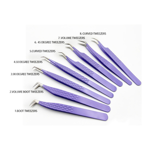 Stainless Steel Beauty Eyelash Tweezers Grip <b>Pink</b> <b>Box</b> Packaging Customizable Logo Anti-Static Durable Volume Lash Styling <b>Tools</b> - Product Image 3